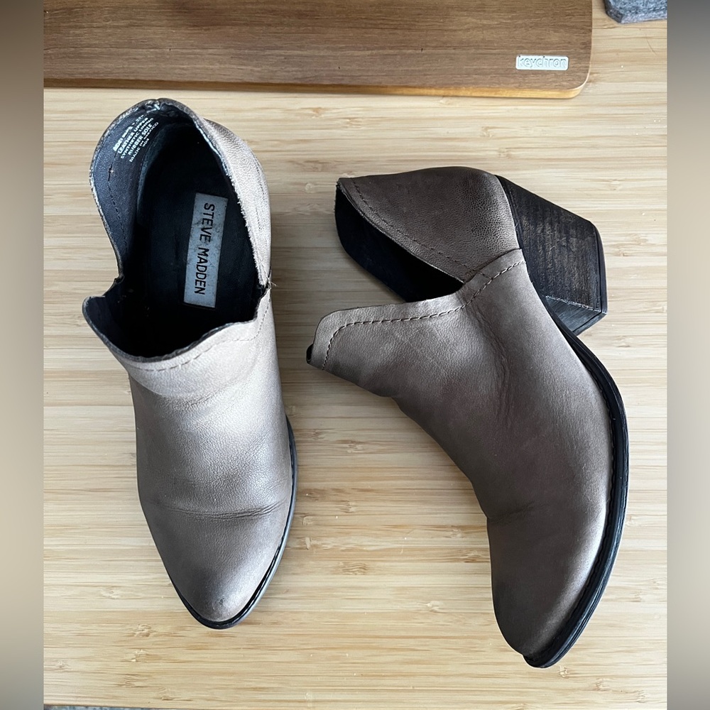 Steve Madden Taupe Ankle Booties